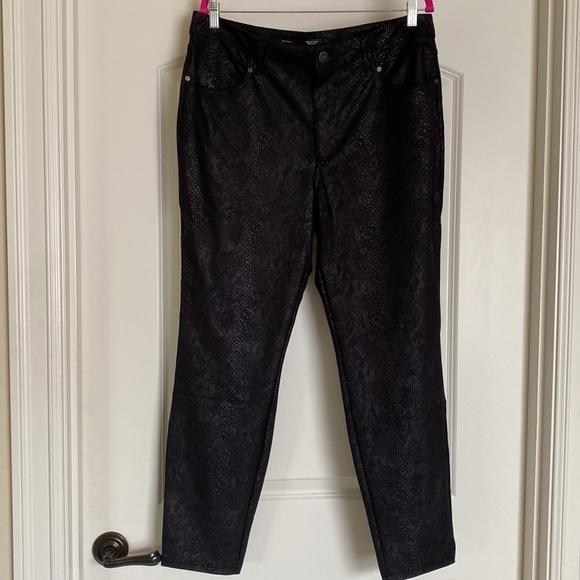 SIMPLY VERA Skinny Pant High Rise Snake print Polished twill date night Size XXL - Picture 4 of 15